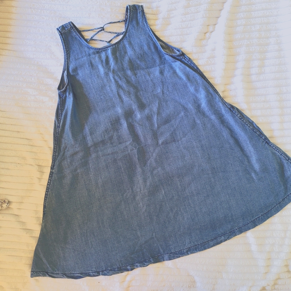 Free Press Denim criss cross back mini dress xs